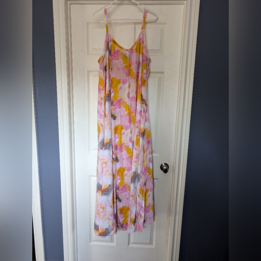 Torrid Pink and Orange Sleeveless Maxi Sundress